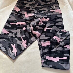 Calvin Klein Pink and Black Camouflage Leggings